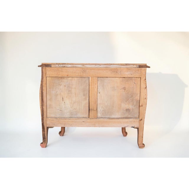 Brown Rare 19th-Century French Provincial Carved Solid Pine 3-Drawer Bombé Commode For Sale - Image 8 of 8