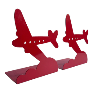 Pair of 1970s Red Airplane Bookends by Randall Schwartz for Moxie