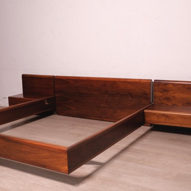 Double Bed Frame in Walnut, 1980s For Sale - Image 13 of 18