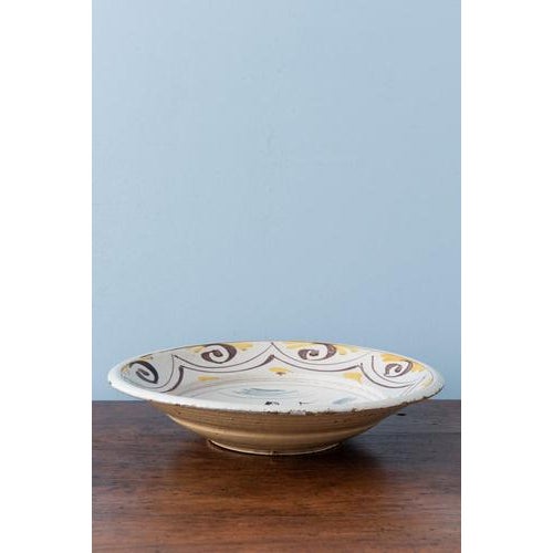 18th Century 18th Century Dutch Delft Yellow & Manganese Windmill Dish For Sale - Image 5 of 9