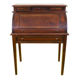 Wooden Roll-Top Secretaire with Three Drawer Lift For Sale