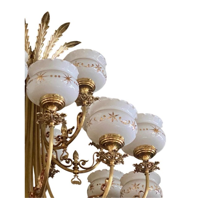 Early 19th Century Art Nouveau Grand 5 Feet Chandelier This chandelier exhibits ornate detailing and lavish design...