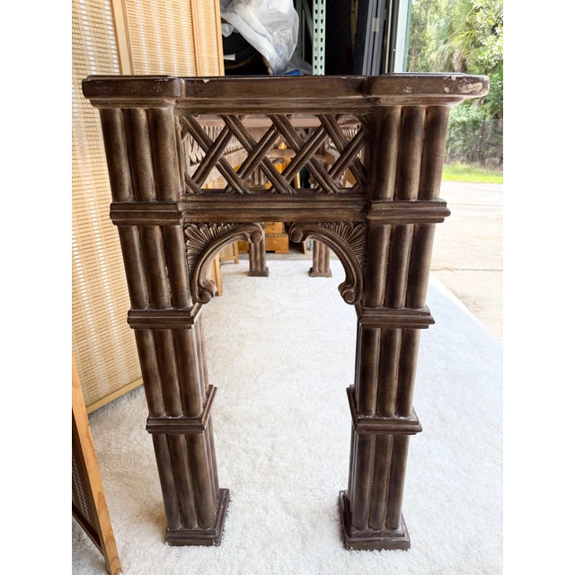Wood 72" Vintage British Colonial Console Table For Sale - Image 7 of 15