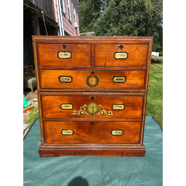 This is a statement piece for a nautical house or nautical lover. It's a chest on chest put together with small pegs. It...