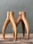 Elevate your curated tablescape with the organic elegance of this striking pair of vintage hand-carved wood candlesticks....