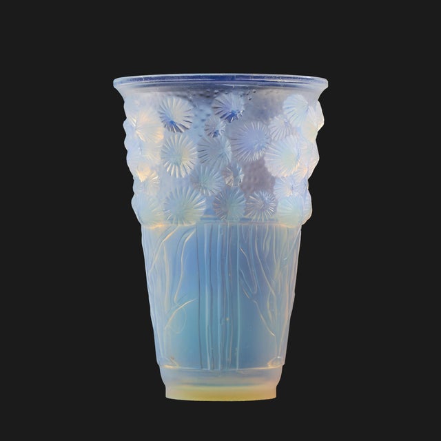 Sabino Sabino French 1930s Art Deco Opalescent Glass Vase For Sale - Image 4 of 6