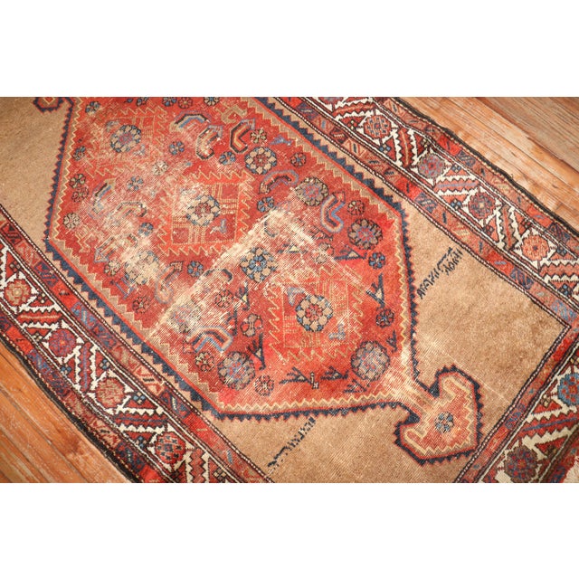 Antique Zabihi Collection Persian Tribal Serab Worn Rug - 4'1" x 6'7" For Sale - Image 9 of 12