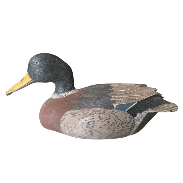 Decorative Mallard Duck Decoy Figurine Signed For Sale In Charlotte - Image 6 of 17
