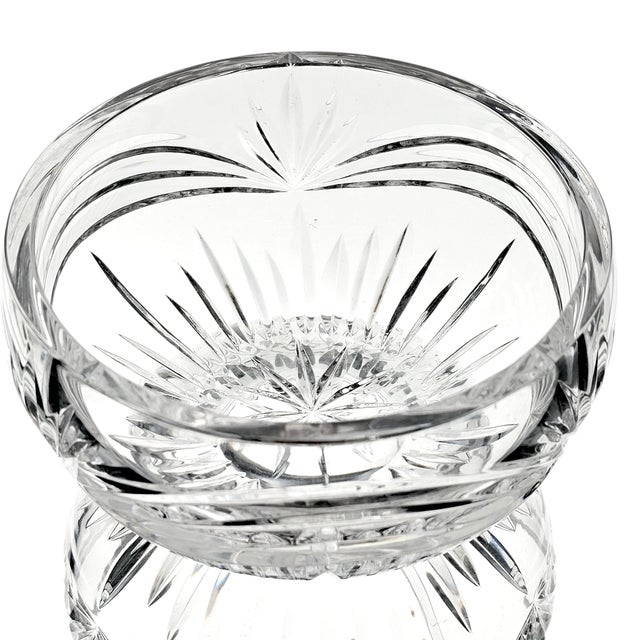 Traditional Late 20th Century Marquis by Waterford “Calais” Cut Crystal Bowl With Starburst Base, Signed, 6-Inch For Sale - Image 3 of 8