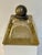 Antique Art Deco Frosted Glass Inkwell With Pewter Orb Lid For Sale - Image 10 of 12