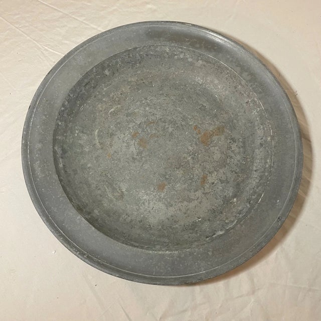 Huge Antique 18th Century John Townsend London Forged Pewter Dinner Plate Bowl For Sale - Image 4 of 9