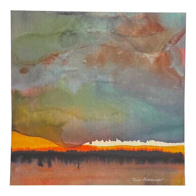 1980's, Contemporary Abstract Watercolor Painting by John Kokkinos For Sale