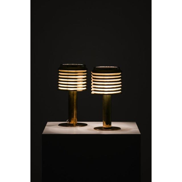 Metal Table Lamps in Brass attributed to Hans-Agne Jakobsson, 1950s, Set of 2 For Sale - Image 7 of 12