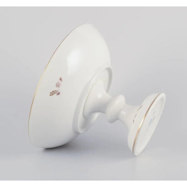 1980s Brown Rose Centerpiece with Gold Edge from Royal Copenhagen, 1980s For Sale - Image 5 of 8