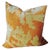 Vintage Peach & Gold Silk Pine Leaf Pillow For Sale - Image 4 of 9