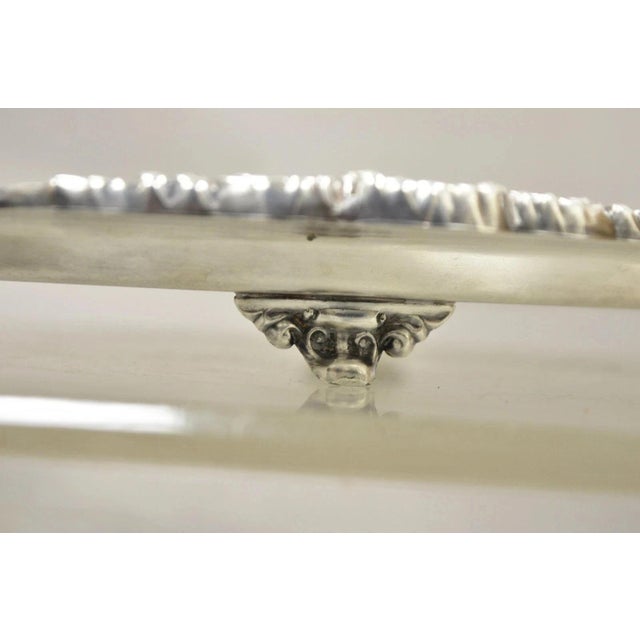 Vintage Epca Bristol Silver by Poole 73 16 Silver Plated Oval Platter Bar Tray For Sale - Image 9 of 11