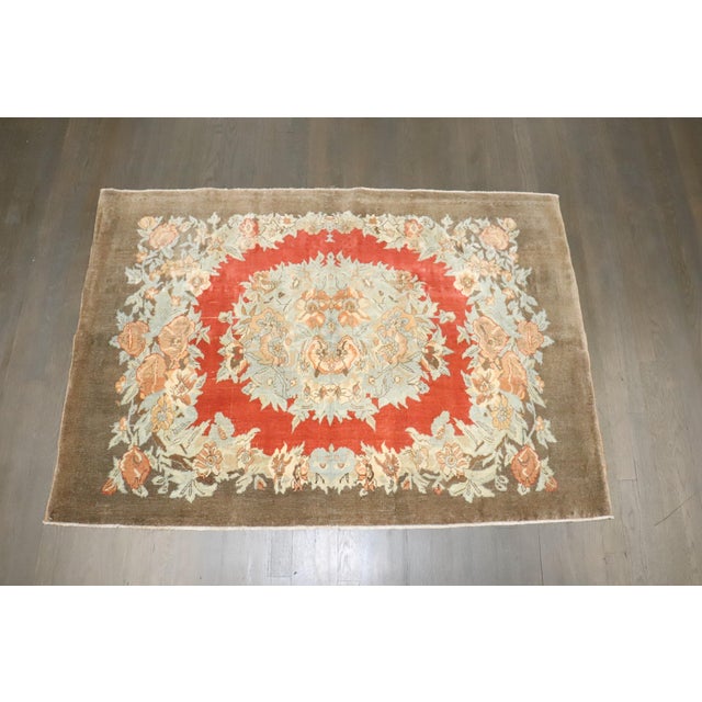Textile Antique Zabihi Collection Turkish Sivas Small Rug - 3'4" x 4'9" For Sale - Image 7 of 8