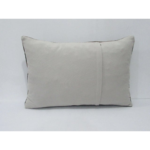 Traditional Wool Kilim Striped Brown Pillow Cover For Sale - Image 3 of 4