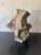 Striking vintage American studio pottery vase with a highly sculptural Brutalist form. Hand-built with irregular...