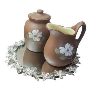 Pair of Vintage Pigeon Forge Pottery Tennessee Creamer & Sugar Set