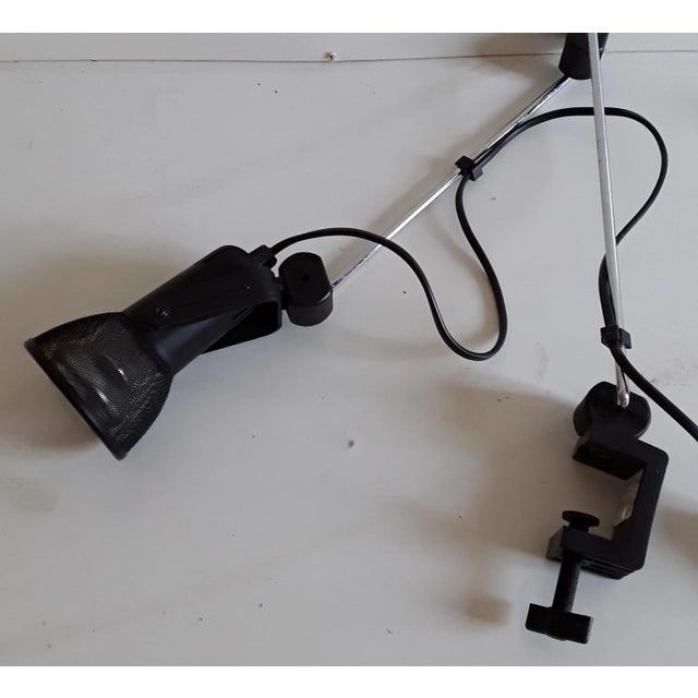 Metal Adjustable Chrome and Black Plastic Clamp Table Lamp from Näve, 1980s For Sale - Image 7 of 9