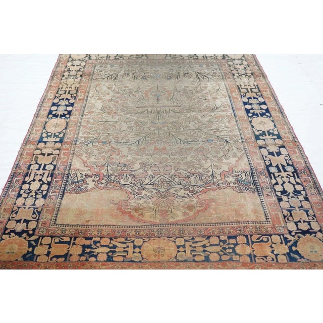 Beige Late 19th Century Antique Mohtasham Kashan Rug 4'6'' x 6'6'' For Sale - Image 8 of 10