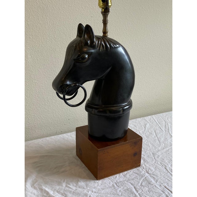 Vintage Horse Head Table Lamp For Sale In Austin - Image 6 of 12
