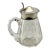 Antique American Sterling Silver Mounted Hand Cut & Intaglio Carved Crystal Maple Syrup Pitcher For Sale