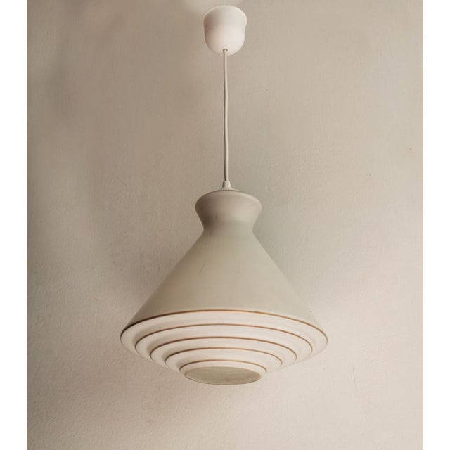 Glass Vintage Milk Glass Pendant Light, 1960s For Sale - Image 7 of 10