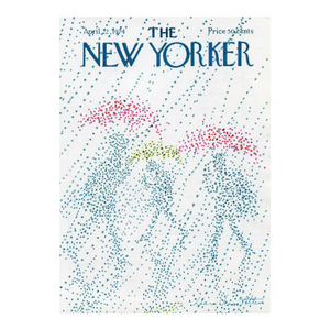 1974 Vintage New Yorker Magazine Cover, April 22, Laura Jean Allen Cover Art, Spring Showers