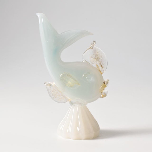 White Opaline Glass Fish Figurine from Murano, 1960s For Sale - Image 4 of 11