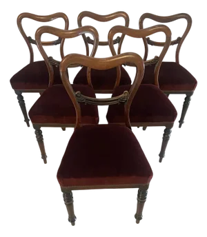 Set of Victorian Rosewood Dining Chairs, 1850s, Set of 6