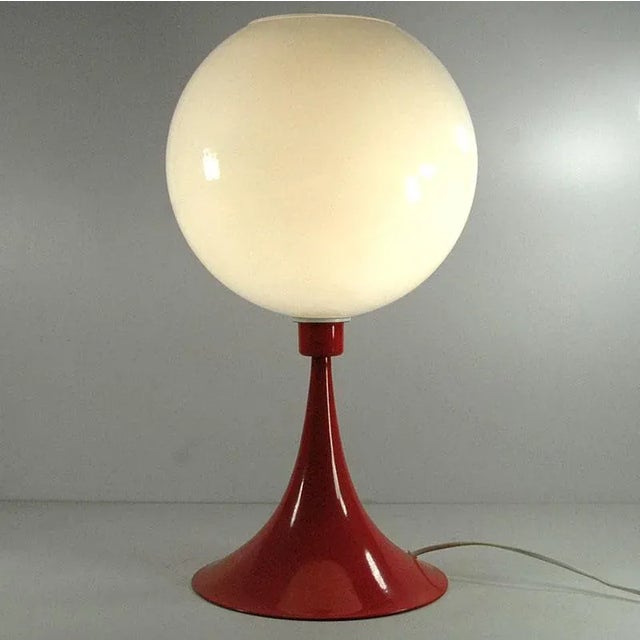 Space Age Table Lamp in Coral, 1970s For Sale - Image 9 of 11