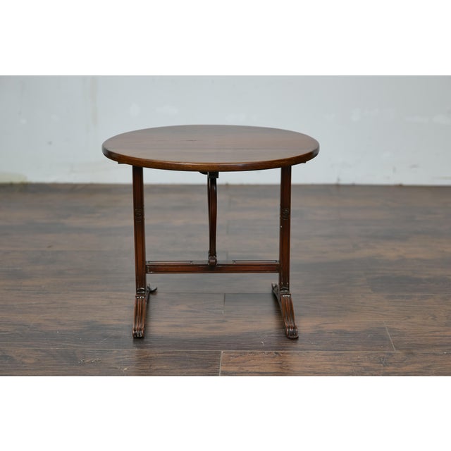 Early 19th Century Antique Louis-Philippe French Walnut Tilt-Top Wine Tasting Table with Carved Paw Feet For Sale - Image 5 of 12