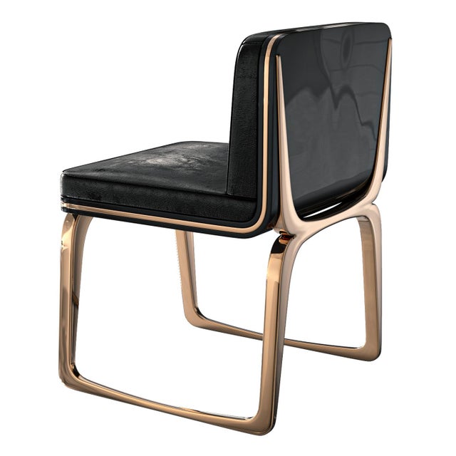 Metal "Safari Xlix" Chair With Bronze, Stainless Steel, Tailor Made Leather For Sale - Image 7 of 9