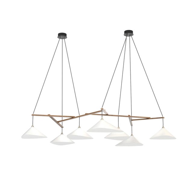 Wood Monumental Daniel Becker 'Emily 7' Chandelier in Anthracite/Oak for Moss Objects For Sale - Image 7 of 13