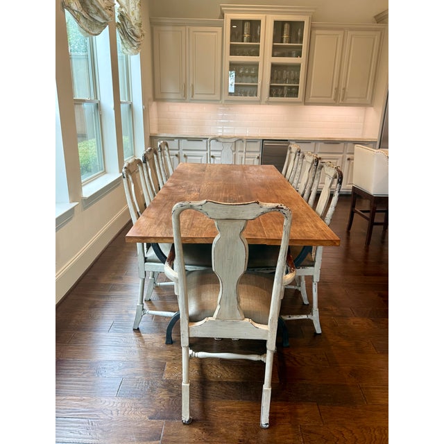 Offered for your consideration is a magnificent, ultra-luxury 9-piece custom dining estate set designed and commissioned...