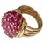 Metal 1960s 14K Gold and Pave Rubies Bombe Cocktail Ring For Sale - Image 7 of 8