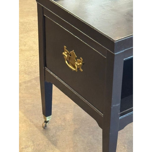 Vintage Black Lacquer Side Table For Sale - Image 4 of 6