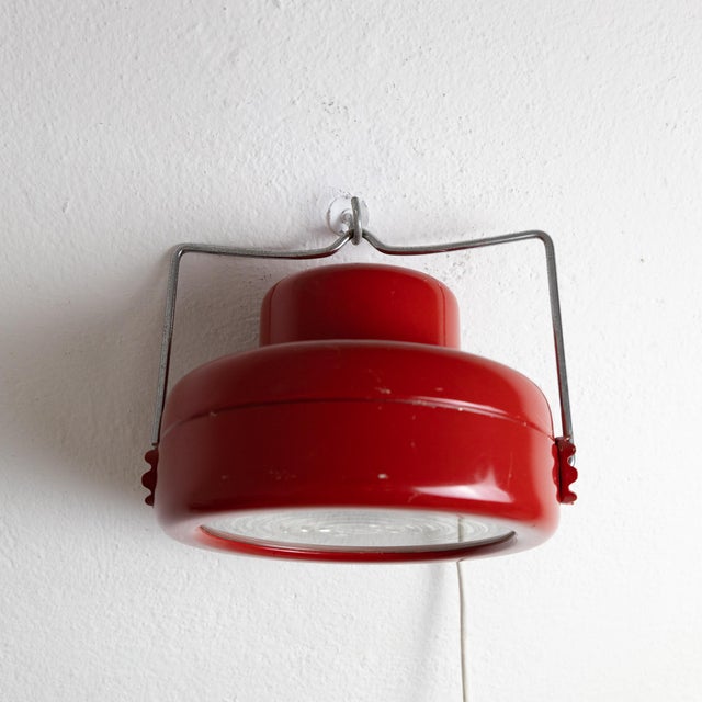 Red Schuko 2000 Lamp in Metal and Glass by Achille and Piergiacomo Castiglioni for Flos For Sale - Image 8 of 11