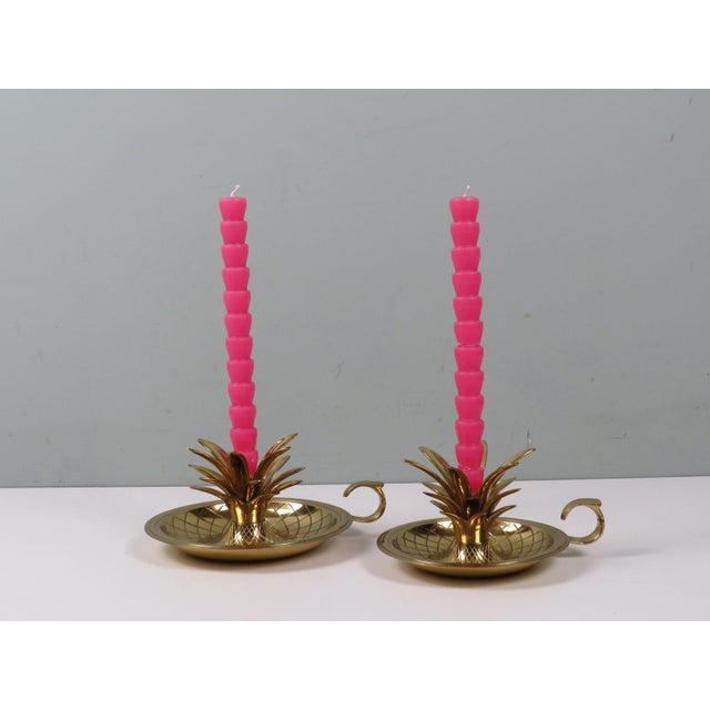 Mid-Century Pineapple Candleholders in Lacquered Brass, 1970s, Set of 2 For Sale - Image 11 of 12