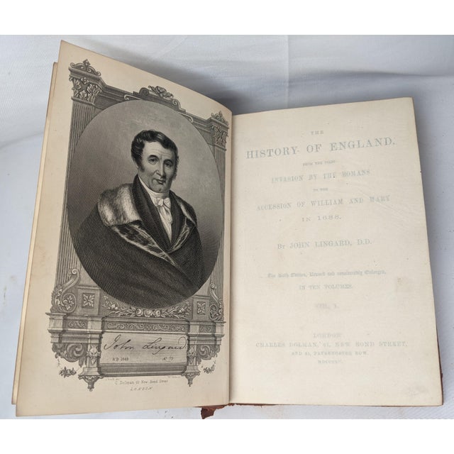 1855 John Lingard’s Illustrated History of England, Complete 10-Volume Leather Set For Sale - Image 4 of 13