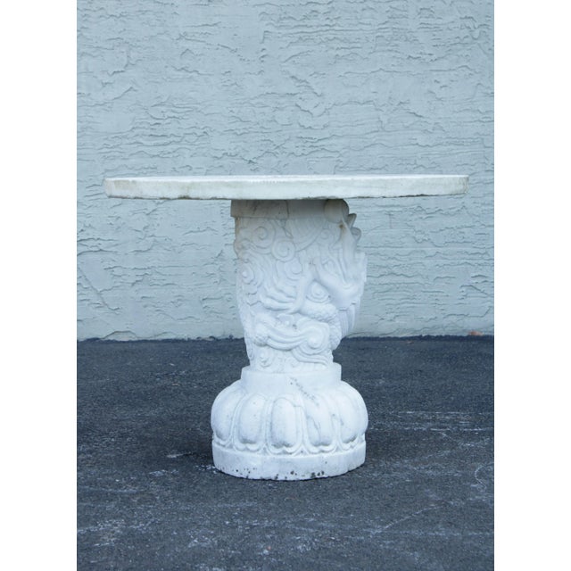 Late 20th Century Chinese Carved Marble Garden Table & Stools Set - Set of 5 For Sale - Image 10 of 13