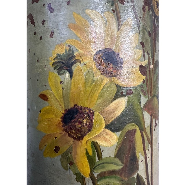 Antique French Column with Sunflowers, 1960s For Sale - Image 6 of 9