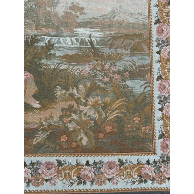 Beige Vintage French Jacquard Tapestry, 1980s For Sale - Image 8 of 18