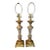 Pair Crystal Brass Lamps Berman Signed 1980s Hollywood Regency Style For Sale