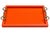 Contemporary Equestrian Horse Bits Hermes Style Orange Glossy Glass Decorative Cocktail Tray For Sale - Image 3 of 6