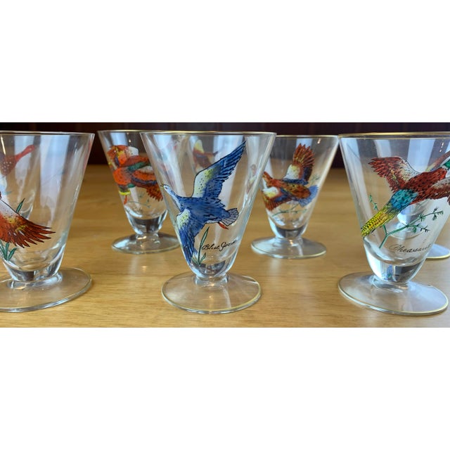 Vintage Bird Cocktail Glasses- Set of 10 For Sale - Image 4 of 8
