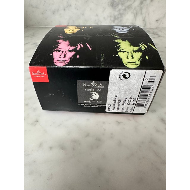 1990s Andy Warhol Rosenthal Daisies Collection /Red Paperweight 3.35”, 487g Orig Box For Sale In Boston - Image 6 of 7
