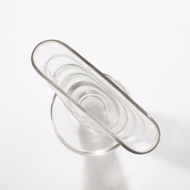 Art Deco Frosted and Transparent Glass Vase With Floral Relief Detailing For Sale - Image 10 of 12